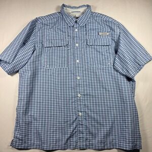 Habit Mens Plaid Short Sleeve Button Up Shirt 2XL Solar Factor Fishing Outdoor